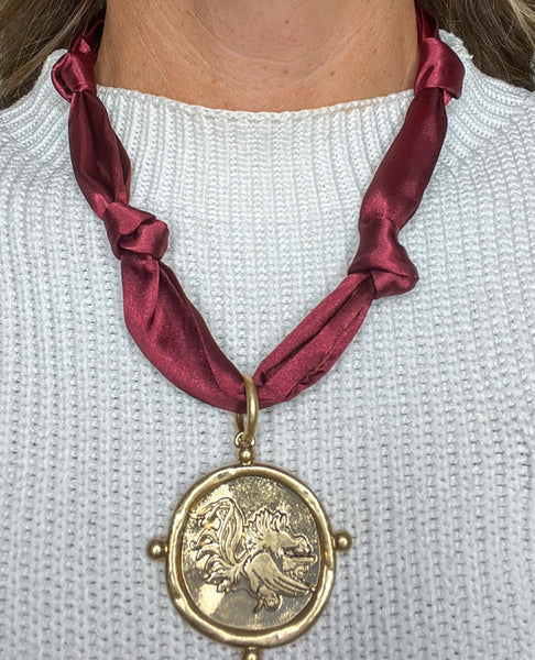 Gamecock Scarf Necklace