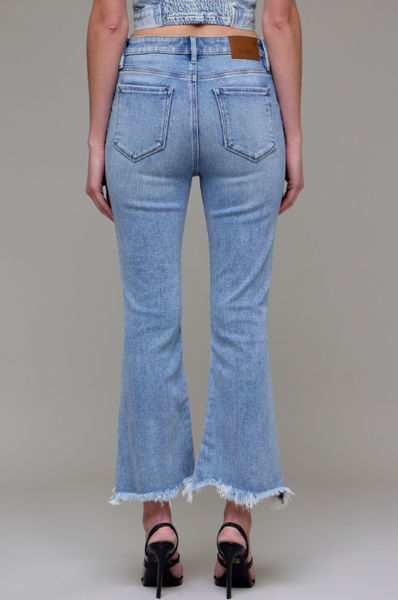 Hidden Happi Frayed Crop Flare Jeans