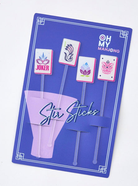 Oh My Mahjong Cocktail Stir Sticks