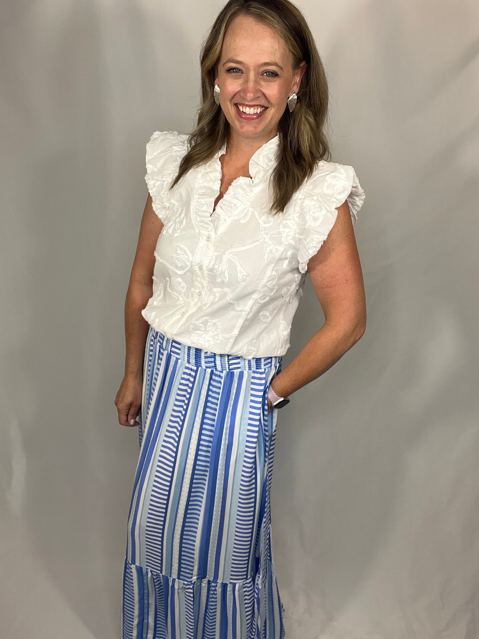 Vivian Striped Blue Skirt