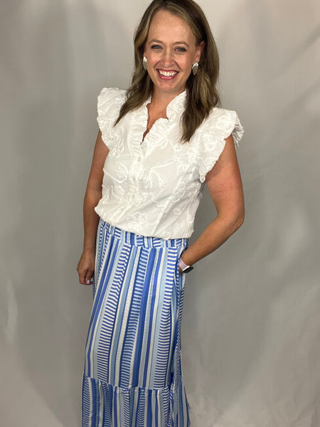Vivian Striped Blue Skirt