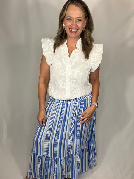 Vivian Striped Blue Skirt
