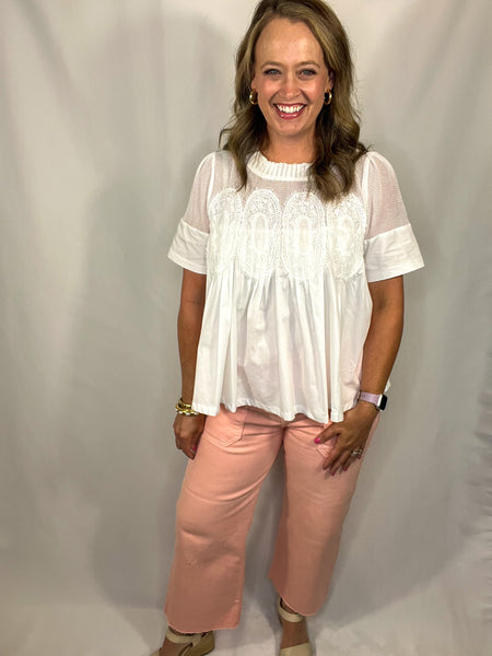 Just Black Denim Peach Wide Leg Pants