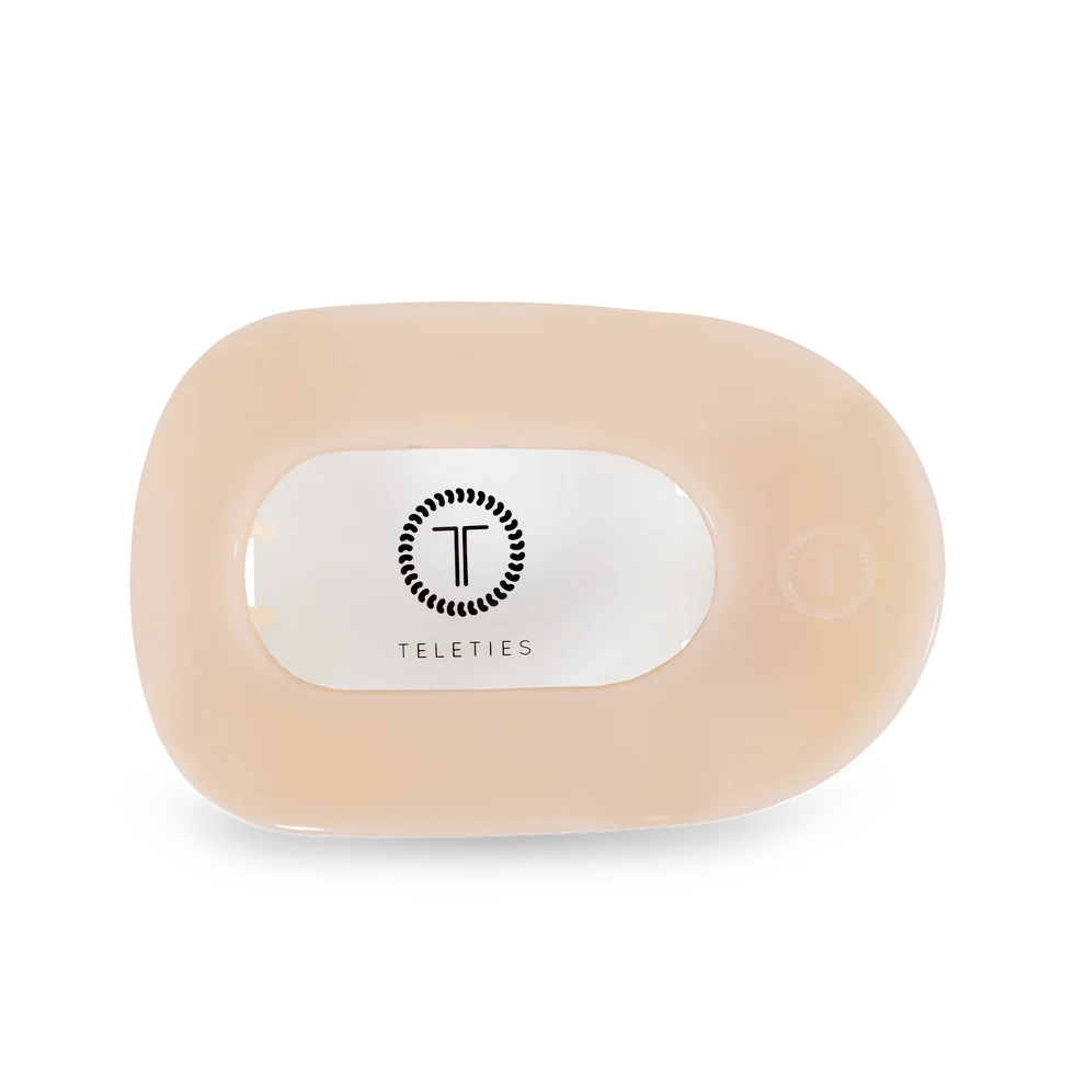 TELETIES Almond Beige Flat Round Clip