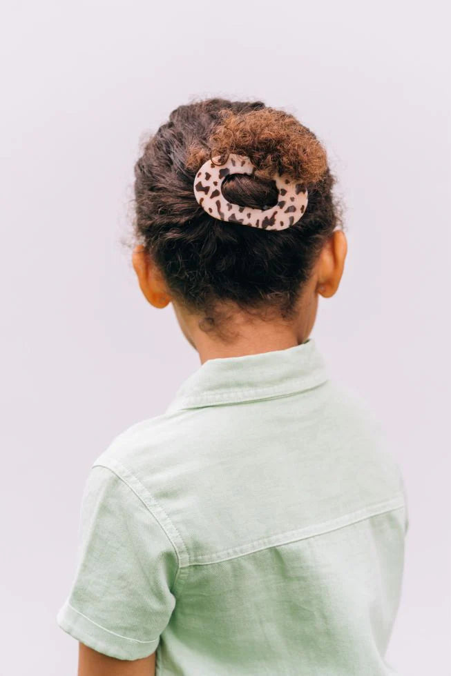 TELETIES Blonde Tortoise Flat Round Clip