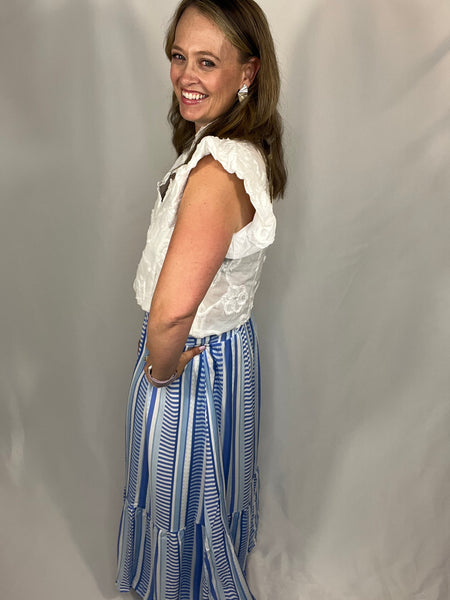 Vivian Striped Blue Skirt