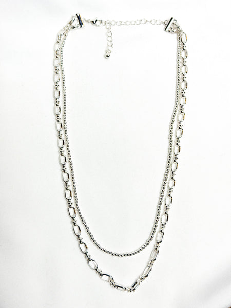 Amber Necklace- Silver