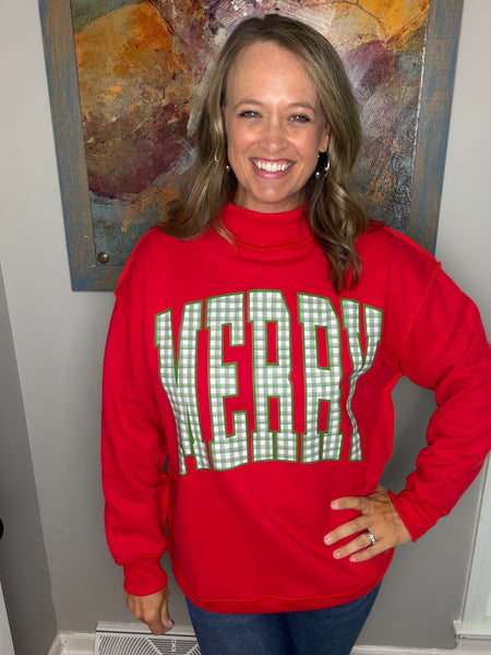 Merry Mock Neck Sweatshirt