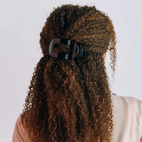 TELETIES Jet Black Flat Round Clip