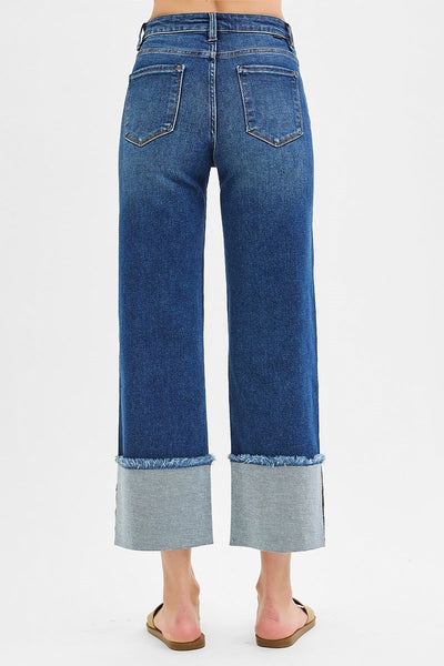 Risen Wide leg cropped cuffed Jeans