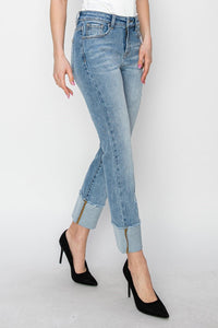 Risen Light Straight Jeans with Cuff