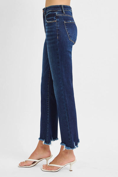 Risen Cropped Straight Jeans
