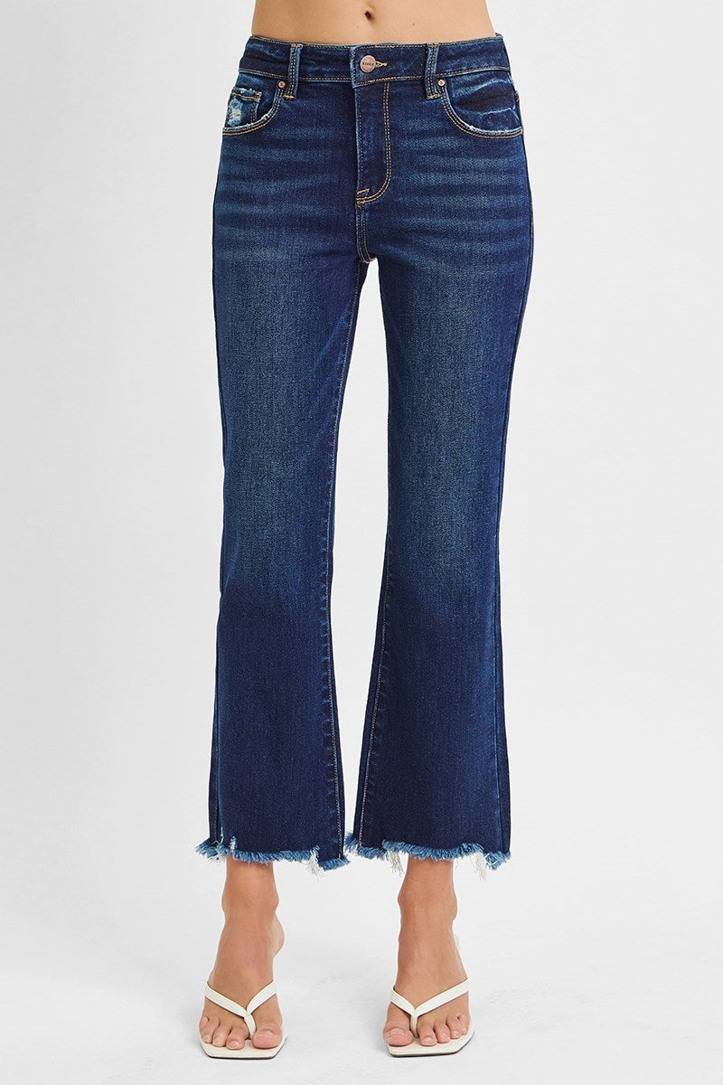 Risen Cropped Straight Jeans