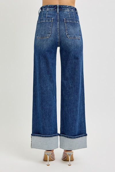 Risen Wide Cuffed Jeans