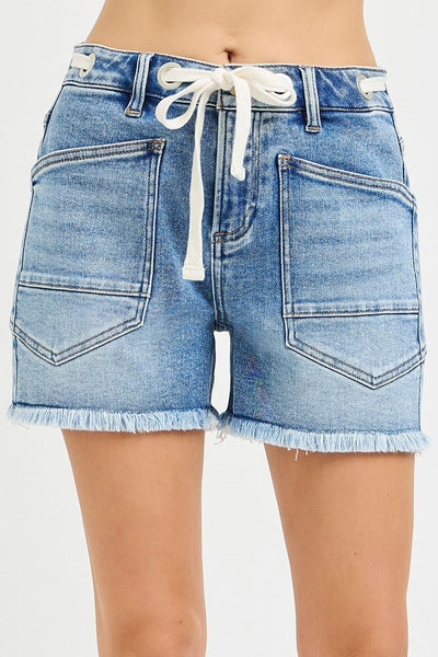 Risen Eyelet String Detail Shorts