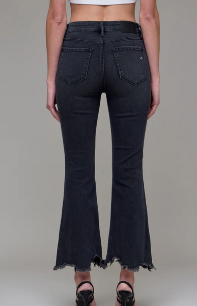 Hidden Black Cropped Frayed Hem Jeans