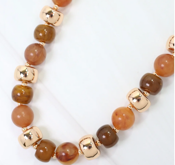 Baltimore Beaded Necklace- Tortoise