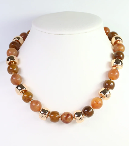 Baltimore Beaded Necklace- Tortoise