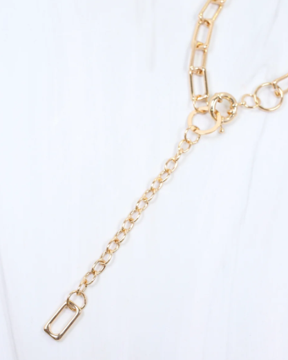Amerie Square Link Y Necklace