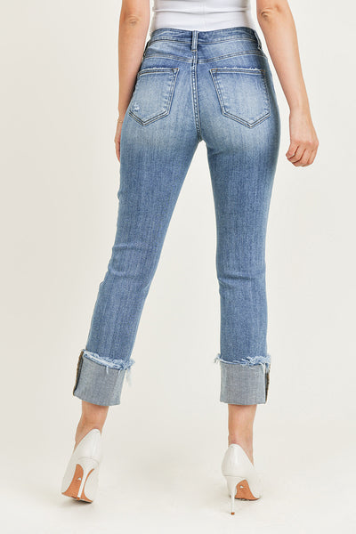 Risen Light Straight Jeans with Cuff