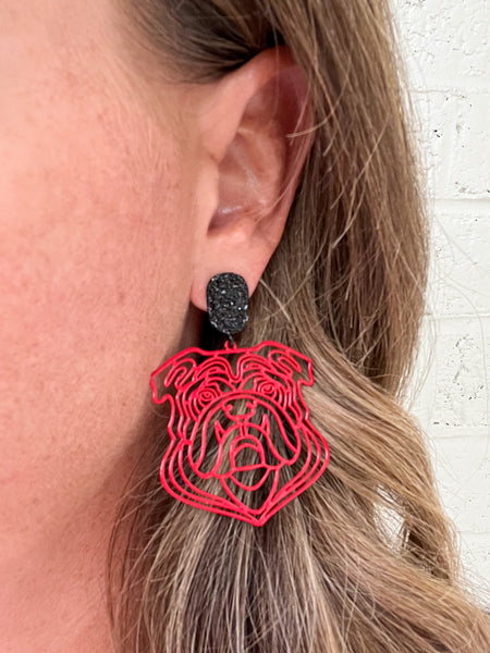 Red Bulldog Earrings