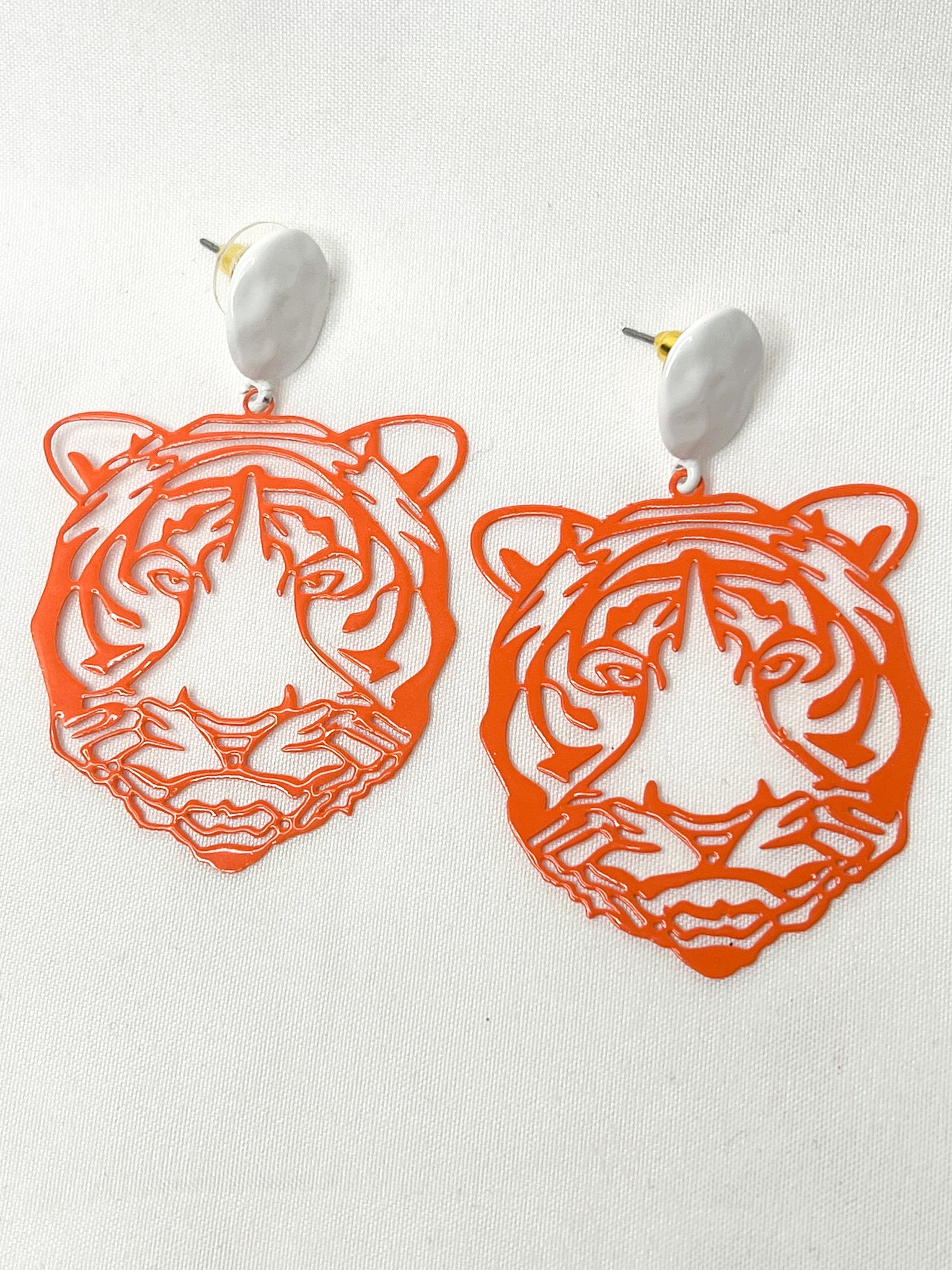 Orange Tiger Earrings