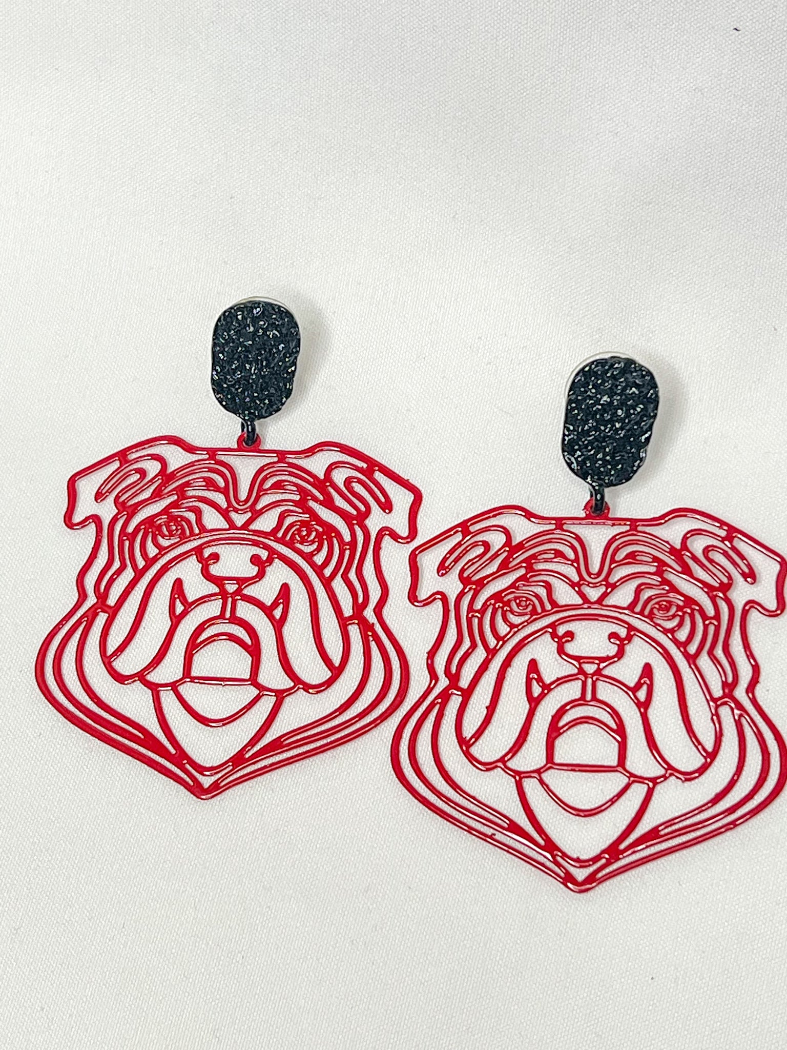 Red Bulldog Earrings