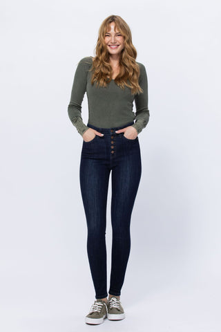 Judy Blue Button Fly Skinny Jeans